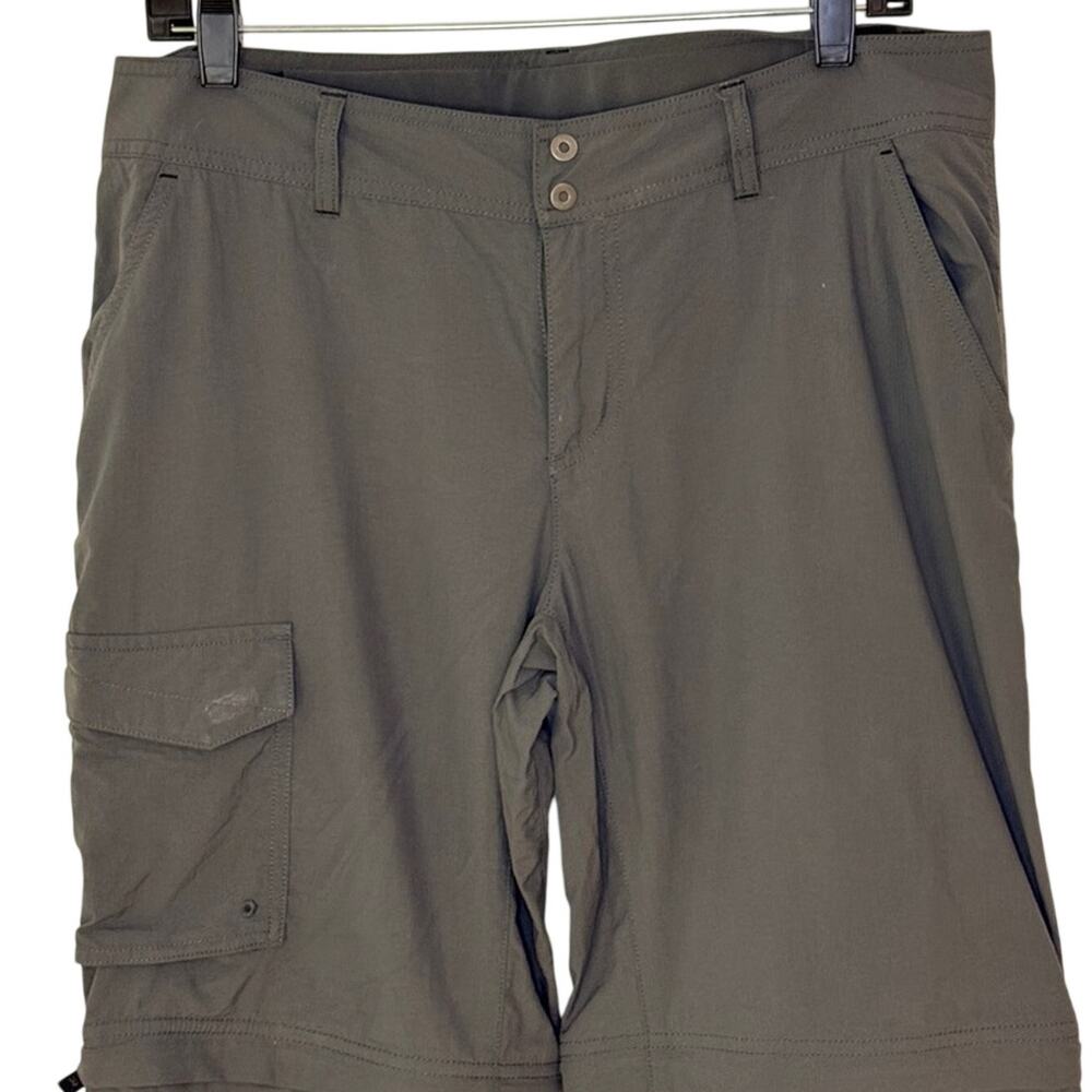Columbia Dark Gray Cargo Nylon Mid Rise Hiking Zip Off Pants Shorts Women Sz 10 - Picture 11 of 14